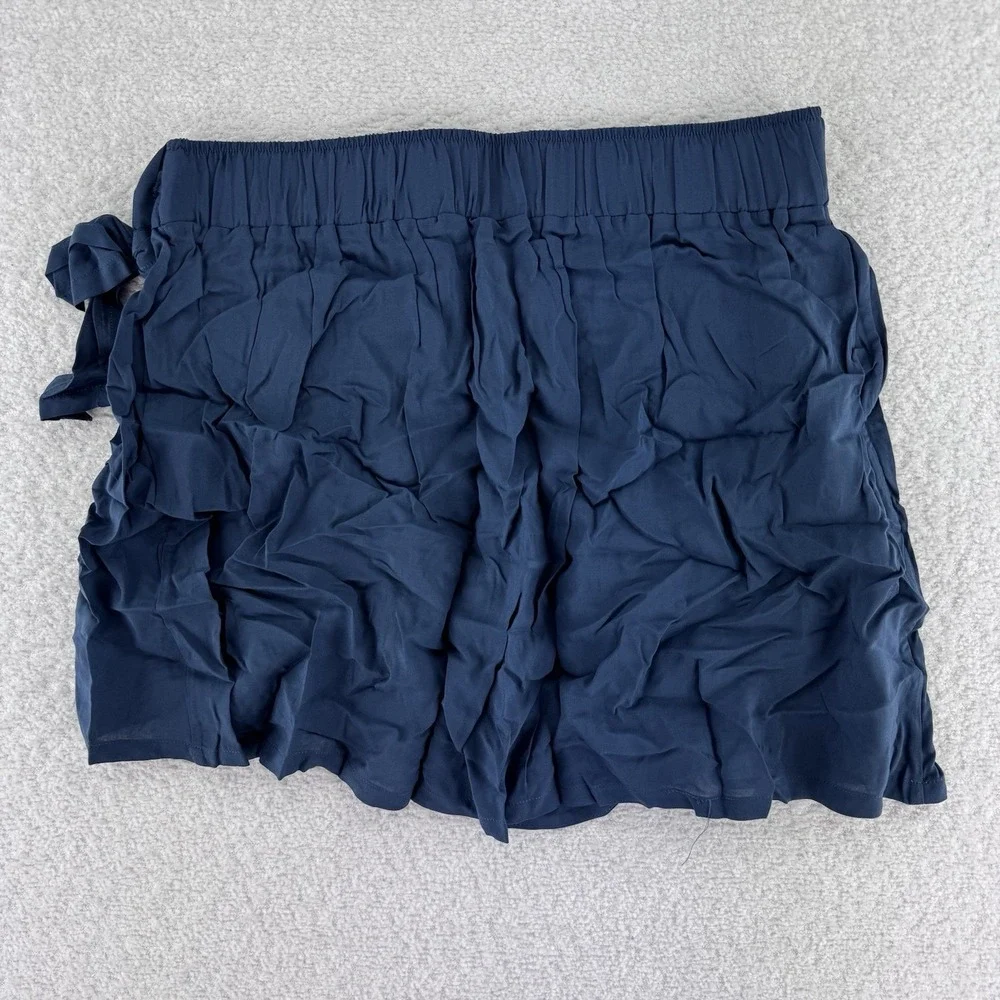 Jantzen Woven Pull On Faux Wrap Cover Up Skirt Size Small Marine Blue